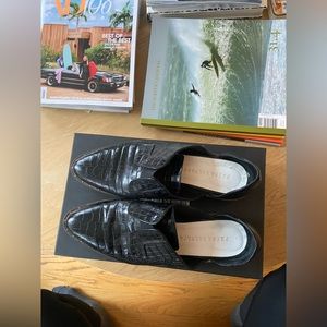 Freda Salvador Women's Croc Embossed D'Orsay Loafers